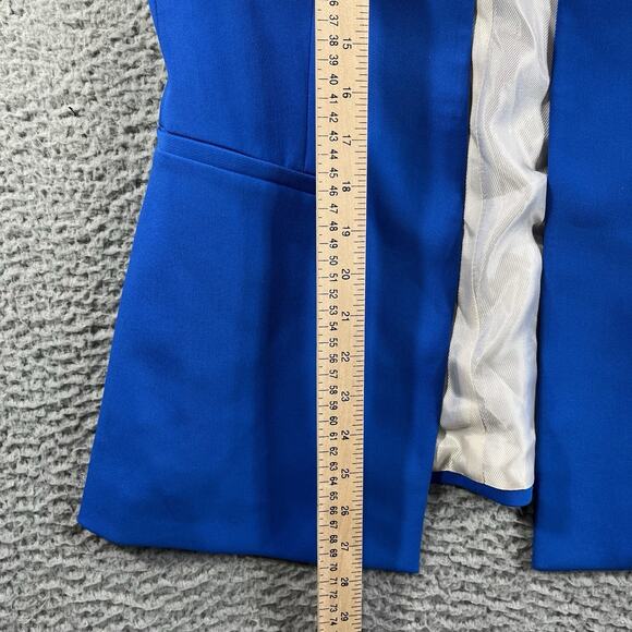 ZARA BLAZER WOMENS MEDIUM BLUE OPEN FRONT NWT NEW JACKET SUIT TOP SINGLE BREAST - Picture 8 of 9